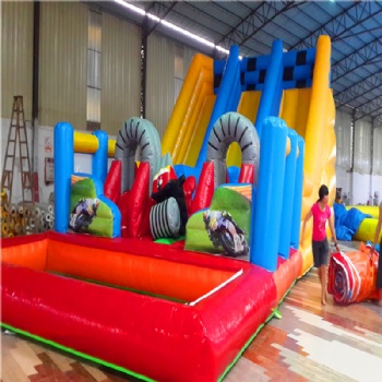 Speed Racing Motorcycle Inflatable playground for sale
