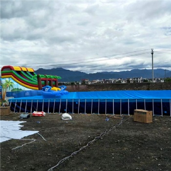  Above Ground Metal Frame Swimming Pool Inflatable slide water park for adults	