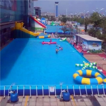  Above Ground Metal Frame Swimming Pool Inflatable slide water park for adults	