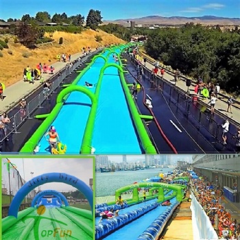  300m double lanes Slip N Slide The City Inflatable	