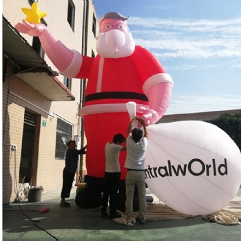  5m Inflatable Santa Claus with logo on sack	