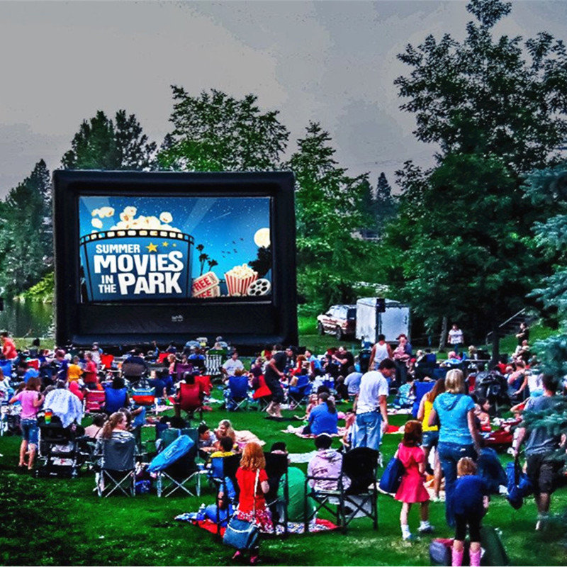 Huge extra-table inflatable movie screen for promotions