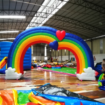 Inflatable Heart Shaped Rainbow Arches For Wedding