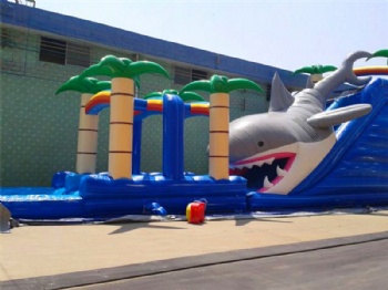  Big Shark Pool Slide Inflatable For Sale	