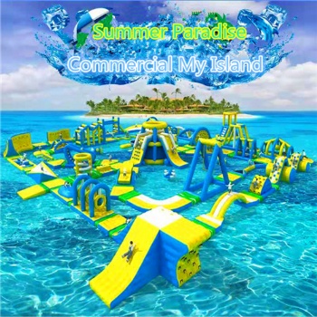 Commerical Popped Up Floating Island Aqua Park