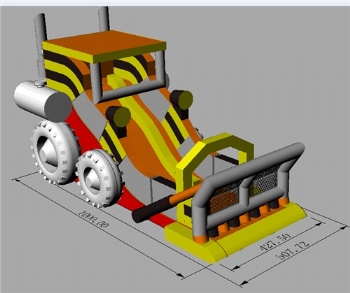  mocked up bulldozer slide inflatable	