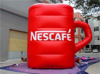 inflatable nescafe cup character for adverting