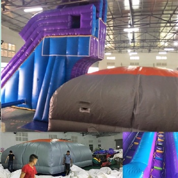 Inflatable jumping fall drop platform tower