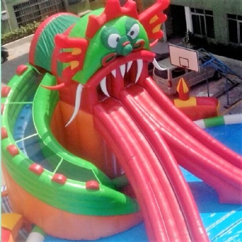  Animal inflatable dragon water pool slide	