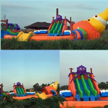 Giant Inflatable Octopus water pool slide Park