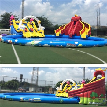  Inflatable Animal Cartoon pool slide water park	