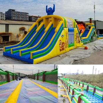 100m 10 Sections Inflatable Forest Theme Funland