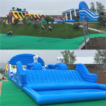 Inflatable obstacle race challenge courses