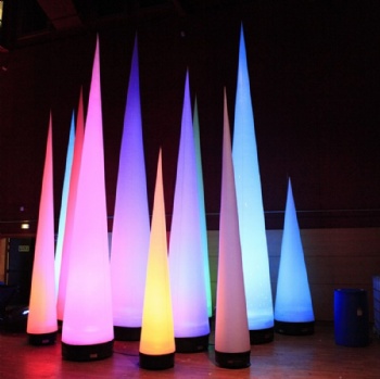  Glowing inflatable towers available in custom shapes	