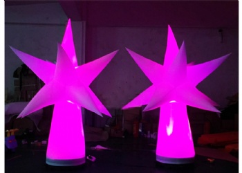  Glowing Inflatable stars and columns with printed logos	