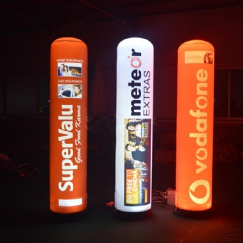  Glowing Inflatable stars and columns with printed logos	