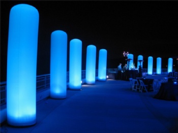  Glowing Inflatable stars and columns with printed logos	