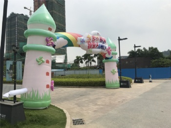  Inflatable Castle Shaped Bottle Arch With Printed Logo	