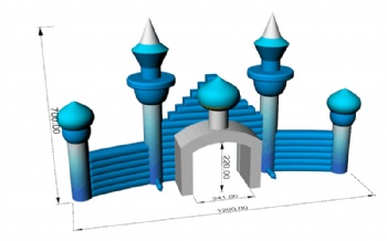  Inflatable Castle Shaped Bottle Arch With Printed Logo	