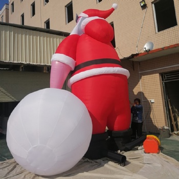  5m Inflatable Santa Claus with logo on sack	