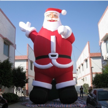  5m Inflatable Santa Claus with logo on sack	