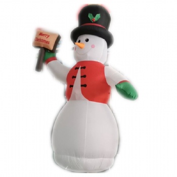  Inflatable Icy clear snowman snow globe for photo shooting	
