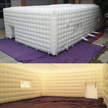  Custom Design White Inflatable Square Building With Flat Roof	