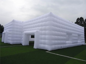  Custom Design White Inflatable Square Building With Flat Roof	