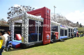  100FT 4 sections Inflatable Ninja Course For GYM	