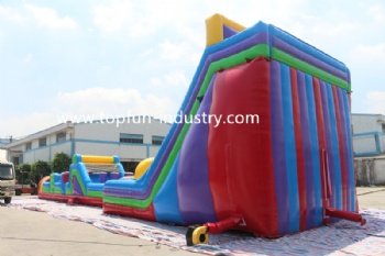  Get gnarly on this obstacle course with slide!	