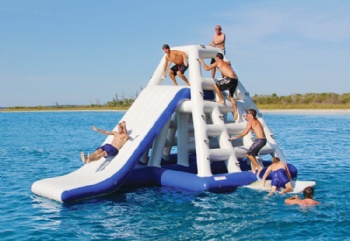  Outdoor fun fitness equipment inflatable floating slide tower for water sport	