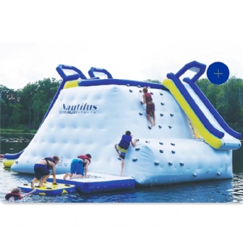  PVC white slide tower water toy inflatable floating iceberg for water sport	