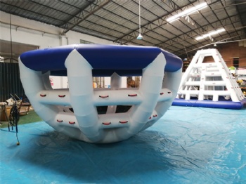  Kids fun large tower fitness inflatable warship slide floating water toy	