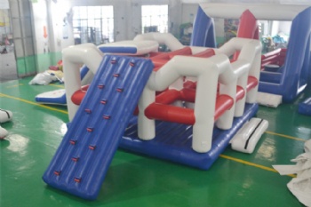  Kids fun large tower fitness inflatable warship slide floating water toy	