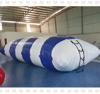 Large PVC air bag mattress floating catapult inflatable water blob  jump with tower
