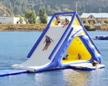  PVC water floating platform inflatable aqua tower slide for sport	