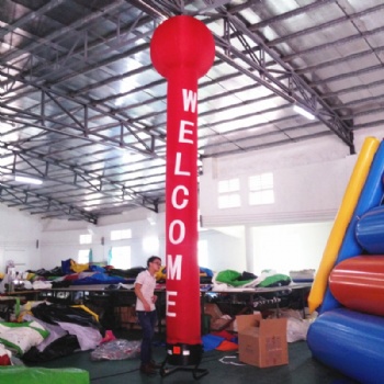 Inflatable balloon air dancer with welcome banner
