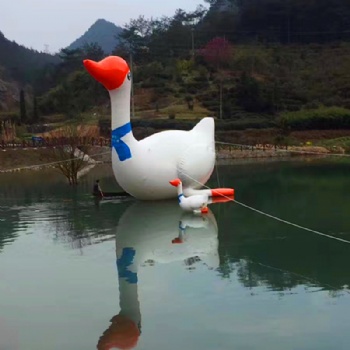 Cute goose animal inflatable swan for resort promotion